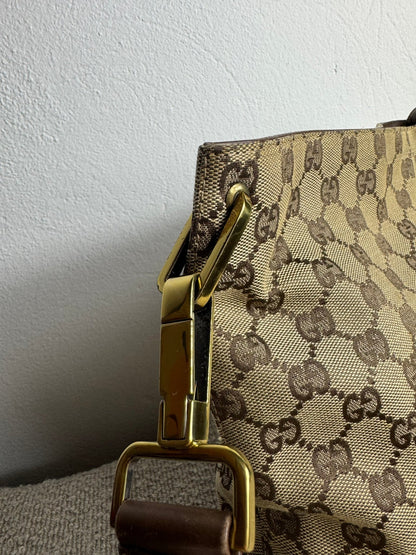 Gucci GG Canvas Shoulder Bag Beige - BagAffair
