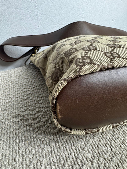 Gucci GG Canvas Shoulder Bag Beige - BagAffair