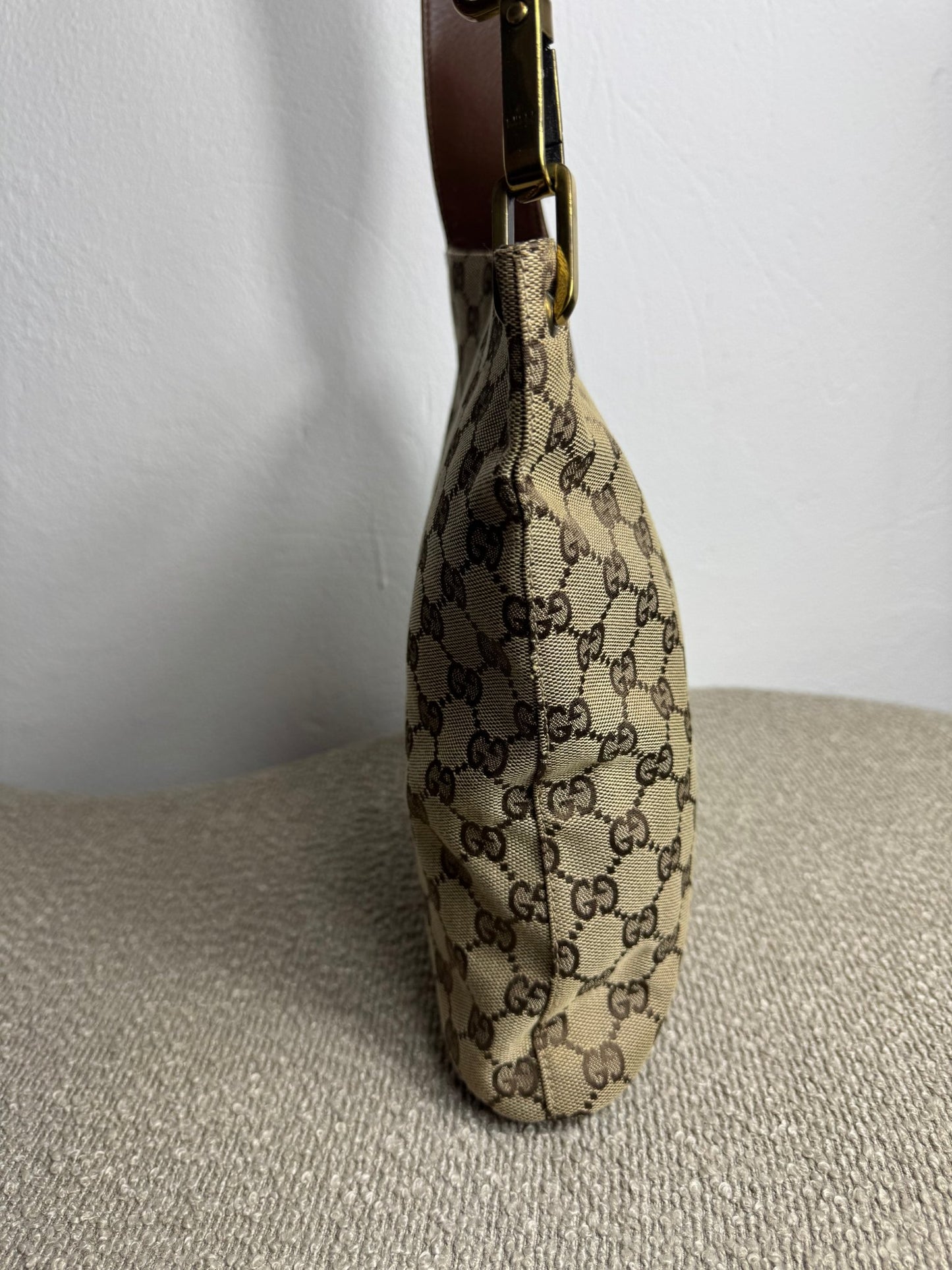 Gucci GG Canvas Shoulder Bag Beige - BagAffair