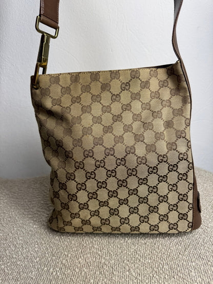 Gucci GG Canvas Shoulder Bag Beige - BagAffair