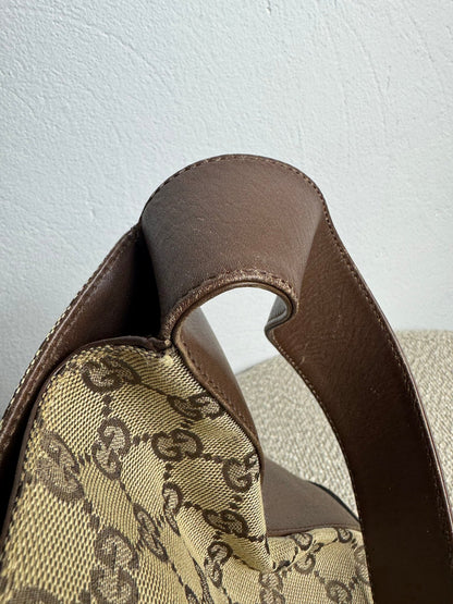 Gucci GG Canvas Shoulder Bag Beige - BagAffair