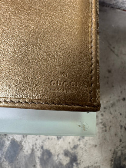 Gucci Vintage GG Canvas Geldbeutel Beige/Gold - BagAffair