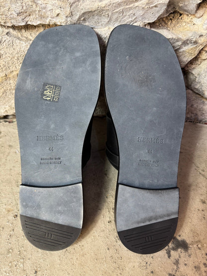 Hermès Sandale Homme Joao Veau Noir - BagAffair