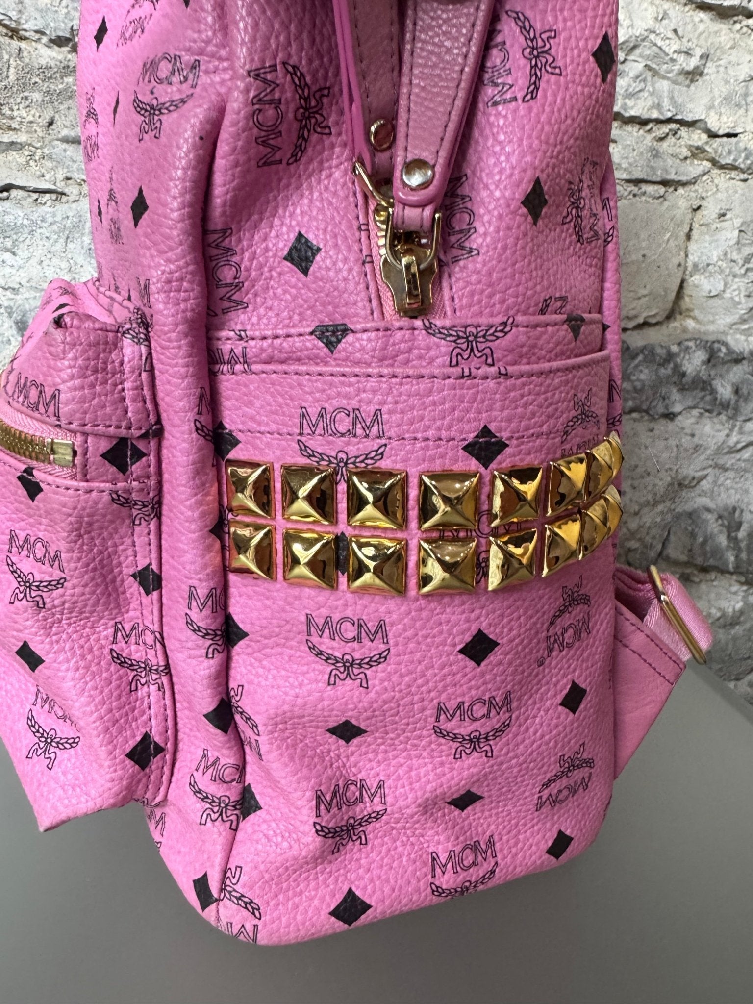 MCM Stark Rucksack – Pink (Groß) - BagAffair