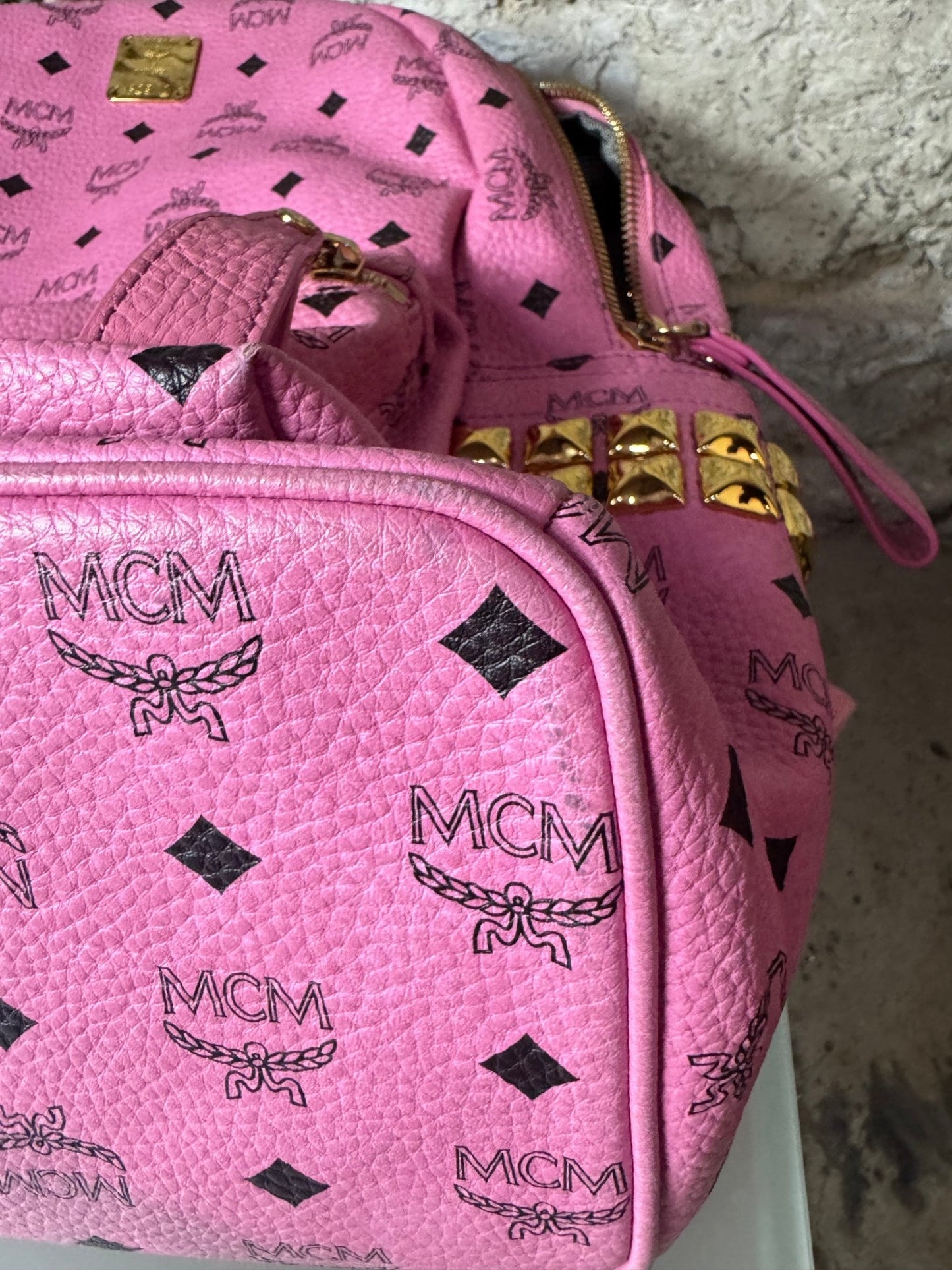 MCM Stark Rucksack – Pink (Groß) - BagAffair