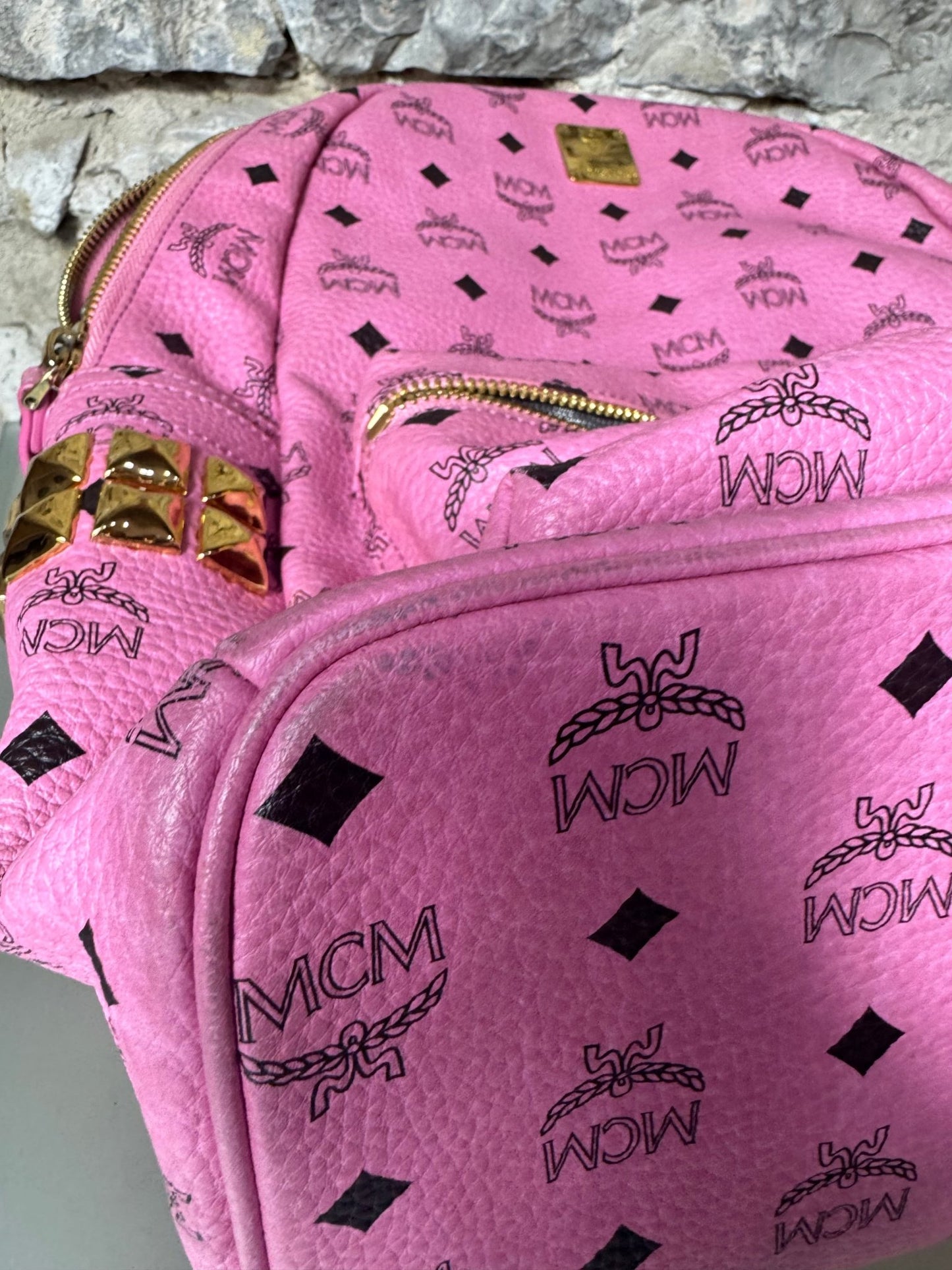 MCM Stark Rucksack – Pink (Groß) - BagAffair