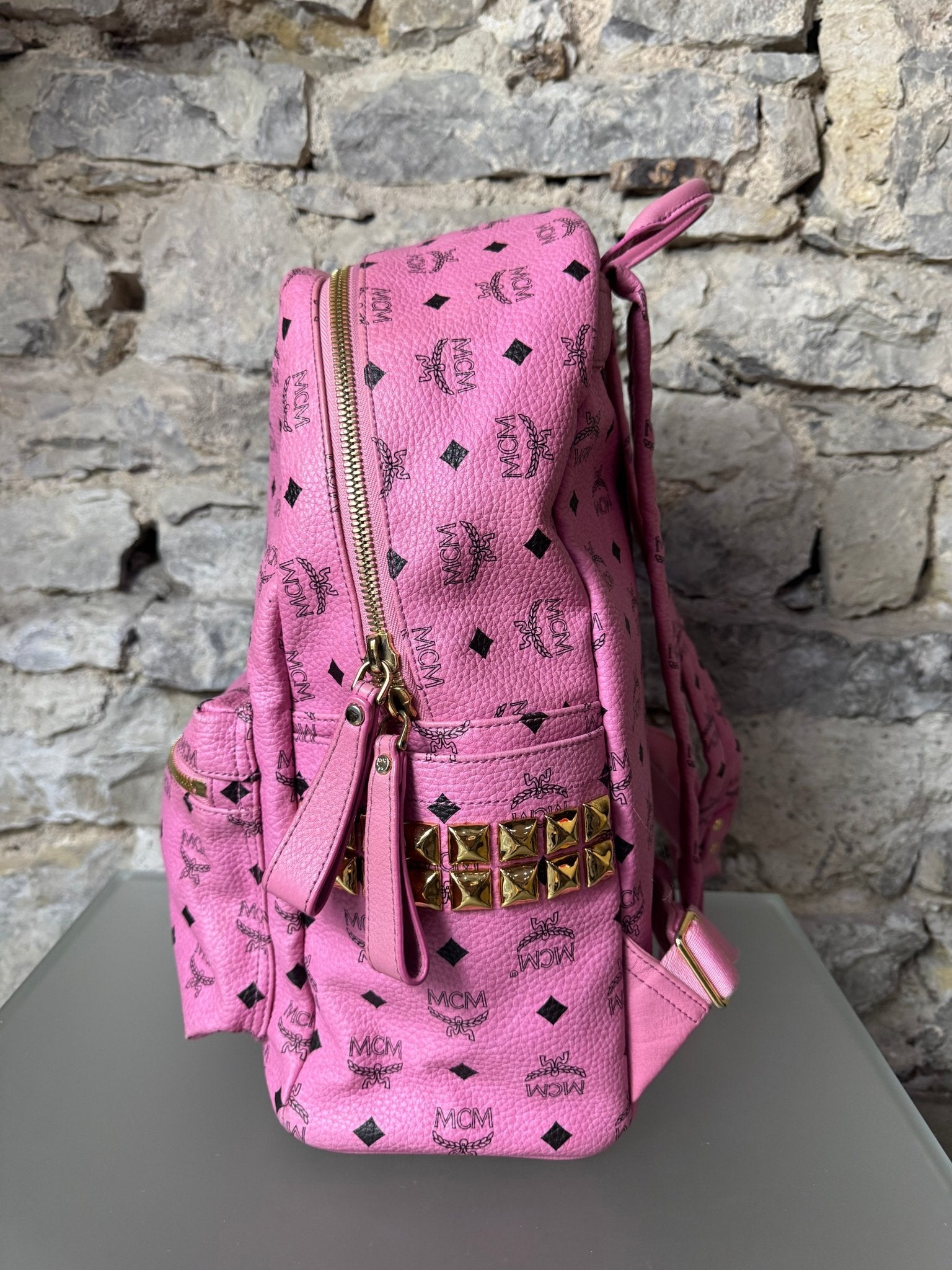 MCM Stark Rucksack – Pink (Groß) - BagAffair