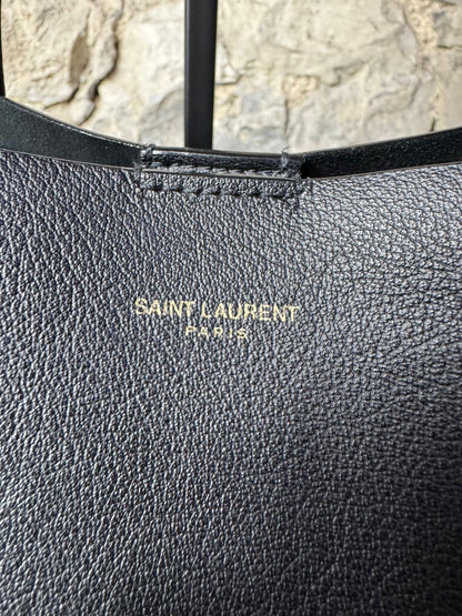 Saint Laurent Shopper Tasche Schwarz Leder mit Clutch - BagAffair