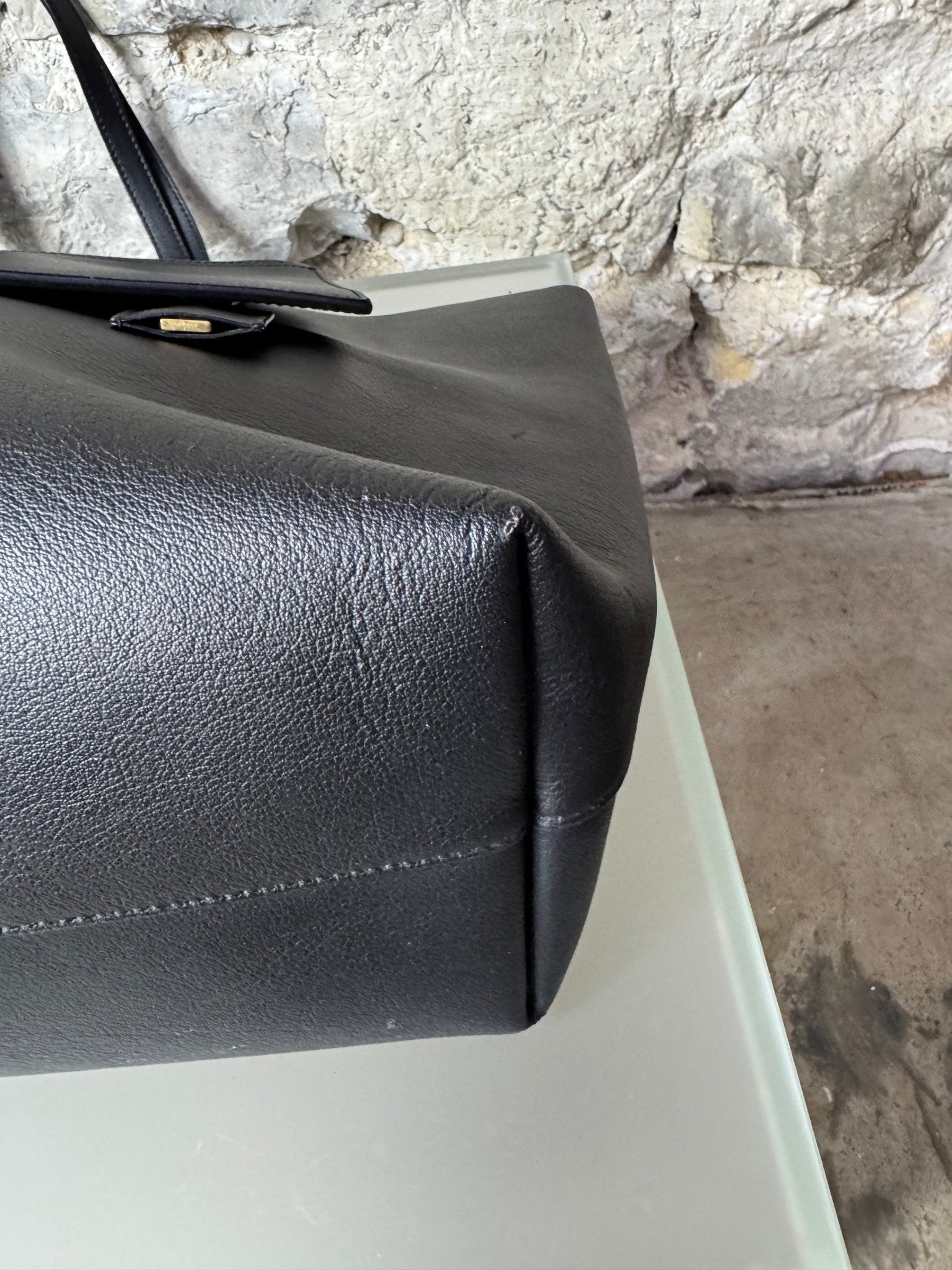 Saint Laurent Shopper Tasche Schwarz Leder mit Clutch - BagAffair