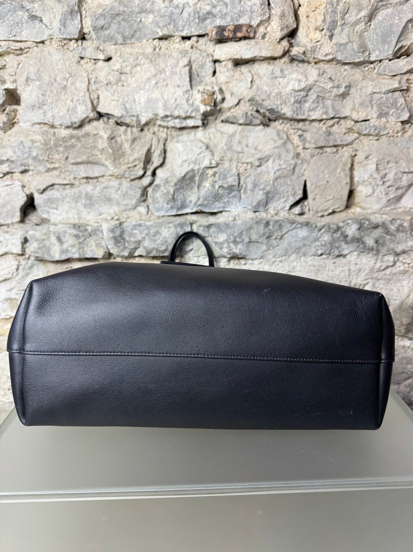Saint Laurent Shopper Tasche Schwarz Leder mit Clutch - BagAffair