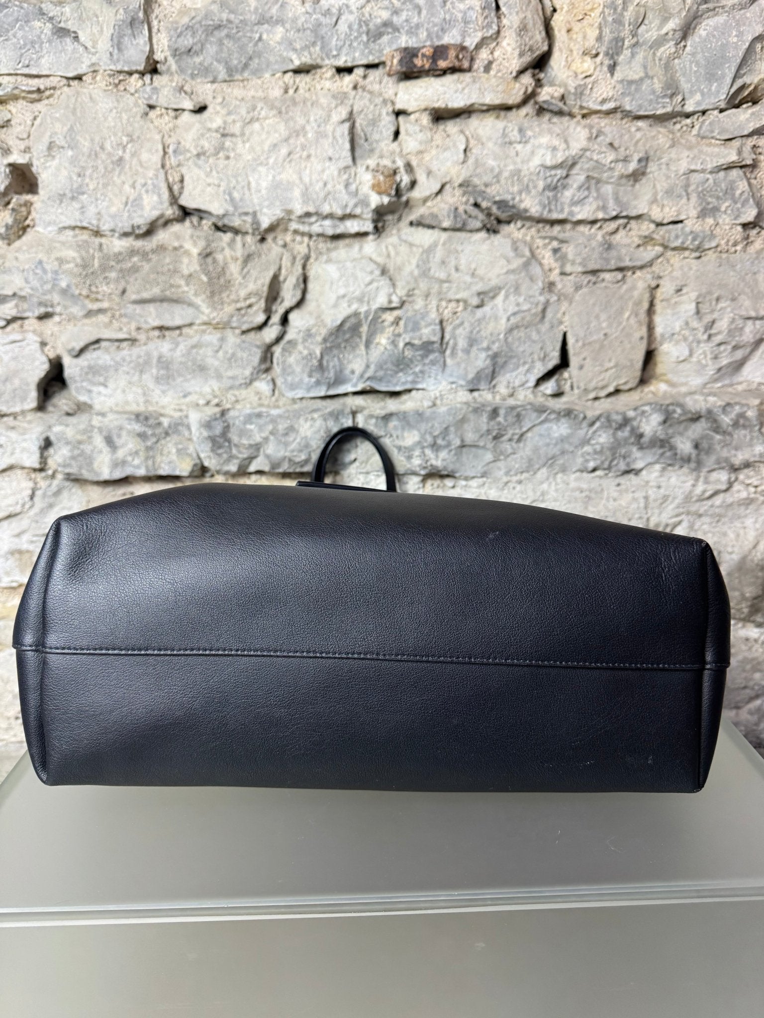 Saint Laurent Shopper Tasche Schwarz Leder mit Clutch - BagAffair
